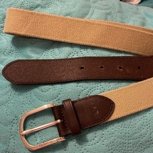 Tommy Hilfiger Men's size 38-40 Canvas‎ with Leather ends Casual Belt preowned. - Picture 6 of 7
